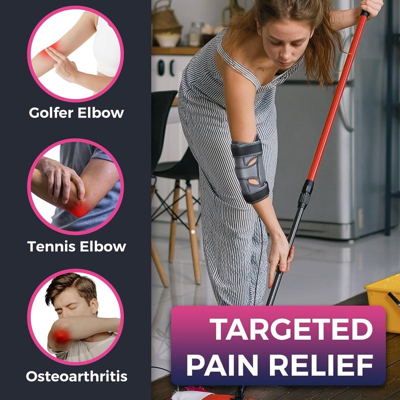 Creatrill Elbow Heating Pad for Cubital Tunnel and Tennis Elbow Relief, Heated Elbow Brace Arm Heating Pad Sleeve for Ulnar Nerve with Auto Off and Moist Heat Option - Image 4